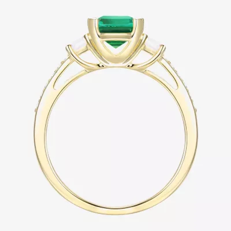 Womens Gemstone 14K Gold Over Silver Halo Delicate Cocktail Ring
