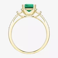 Womens Gemstone 14K Gold Over Silver Halo Delicate Cocktail Ring