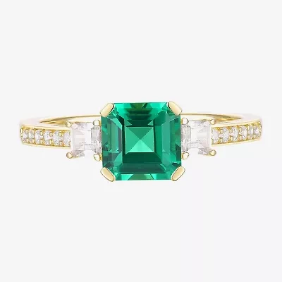Womens Gemstone 14K Gold Over Silver Halo Delicate Cocktail Ring
