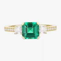 Womens Gemstone 14K Gold Over Silver Halo Delicate Cocktail Ring