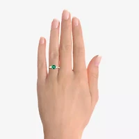 Womens Gemstone 14K Gold Over Silver Halo Delicate Cocktail Ring