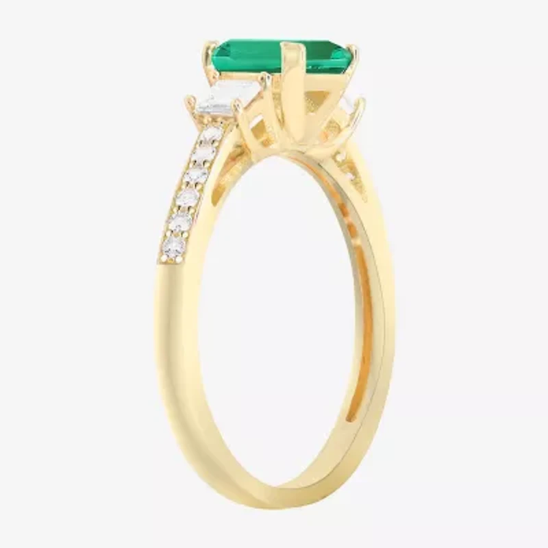 Womens Gemstone 14K Gold Over Silver Halo Delicate Cocktail Ring