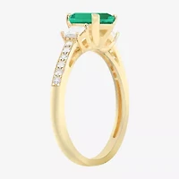 Womens Gemstone 14K Gold Over Silver Halo Delicate Cocktail Ring