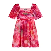 Byer California Big Kid Girls Short Sleeve Puffed A-Line Dress