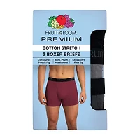 Fruit of the Loom Premium Cotton Stretch Mens 3 Pack Pouch Boxer Briefs 3jcsbb76