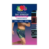 Fruit of the Loom Premium 360 Stretch Max Flex Zones Mens 3 Pack Support Pouch Boxer Briefs Stj3mf1