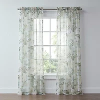 Liz Claiborne Lisette Printed Grommet Top Sheer Single Curtain Panel