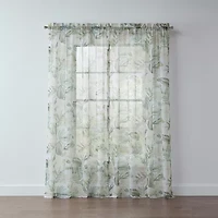 Liz Claiborne Lisette Printed Grommet Top Sheer Single Curtain Panel