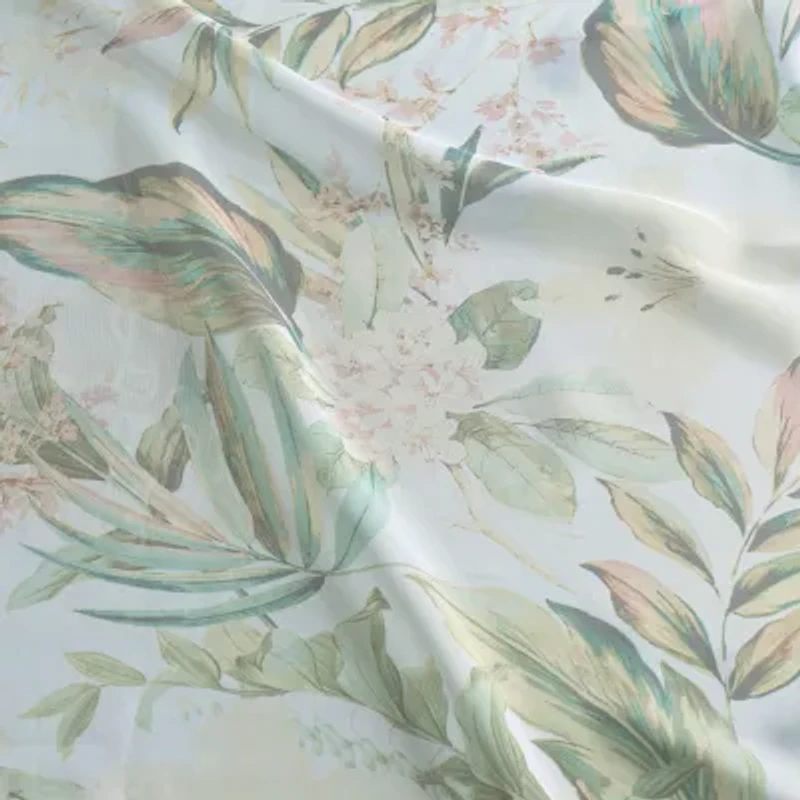 Liz Claiborne Lisette Printed Grommet Top Sheer Single Curtain Panel