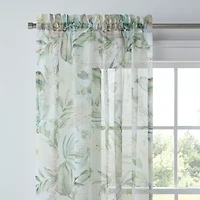 Liz Claiborne Lisette Printed Grommet Top Sheer Single Curtain Panel