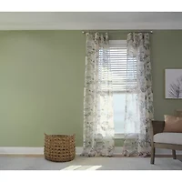 Liz Claiborne Lisette Printed Rod Pocket Sheer Single Curtain Panel