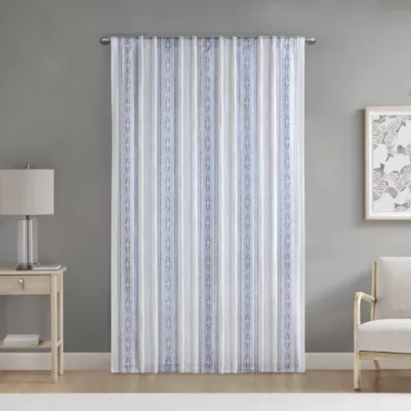 Madison Park Isabella Rod Pocket Back Tab Light-Filtering Single Curtain Panel