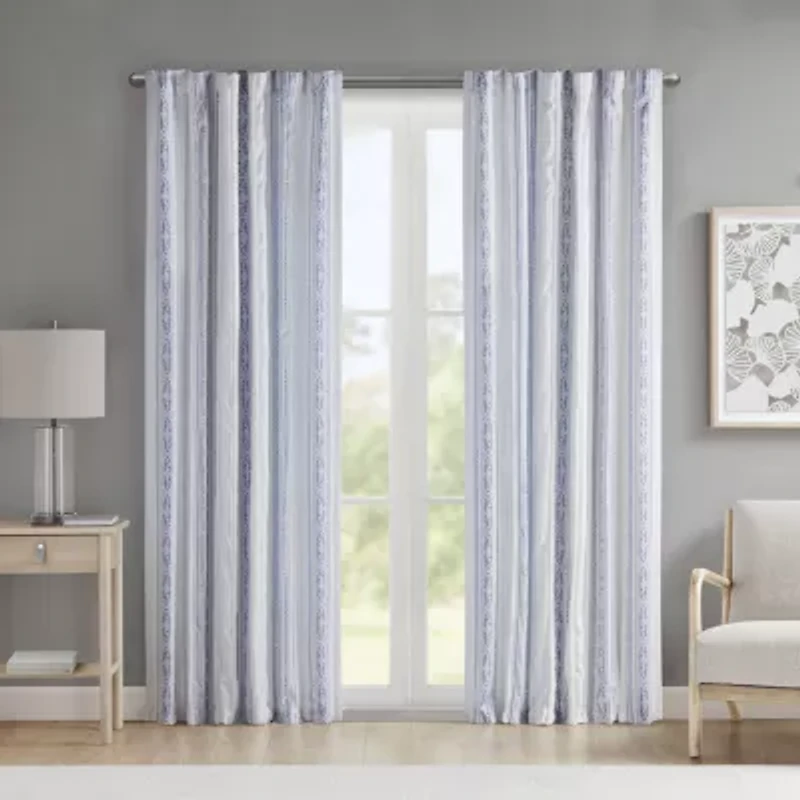 Madison Park Isabella Rod Pocket Back Tab Light-Filtering Single Curtain Panel