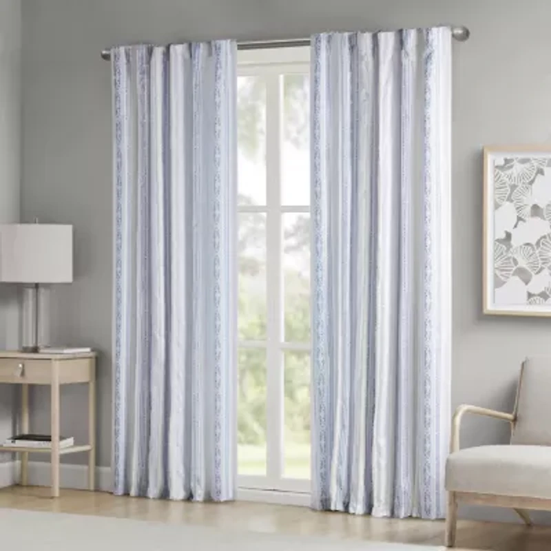 Madison Park Isabella Rod Pocket Back Tab Light-Filtering Single Curtain Panel