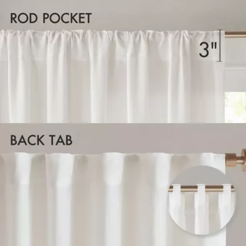 Madison Park Lexus Rod Pocket Back Tab Light-Filtering Set of 2 Curtain Panel