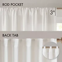 Madison Park Lexus Rod Pocket Back Tab Light-Filtering Set of 2 Curtain Panel