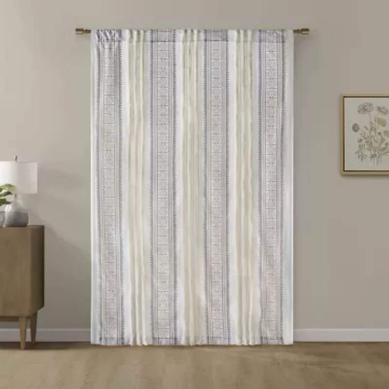 Madison Park Naomi Rod Pocket Back Tab Light-Filtering Single Curtain Panel