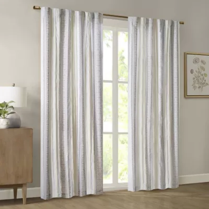 Madison Park Naomi Rod Pocket Back Tab Light-Filtering Single Curtain Panel