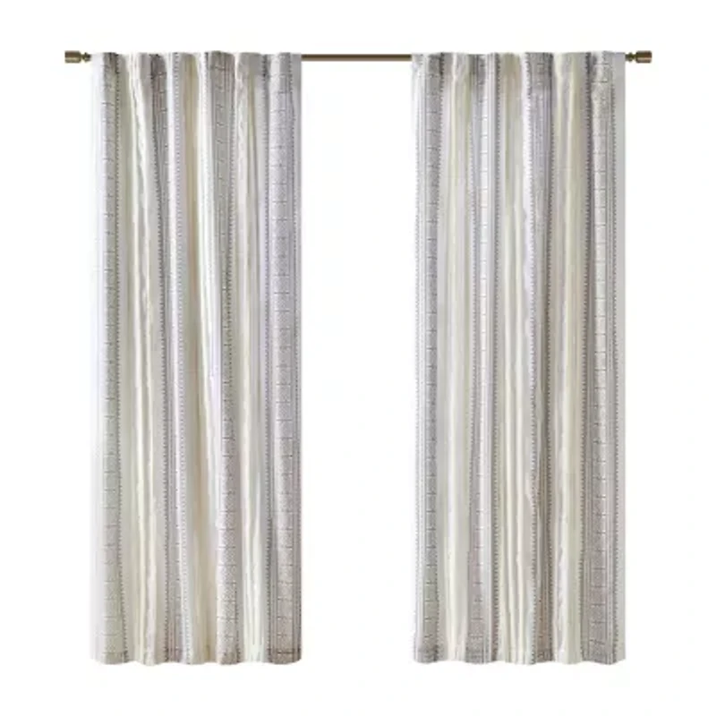 Madison Park Naomi Rod Pocket Back Tab Light-Filtering Single Curtain Panel
