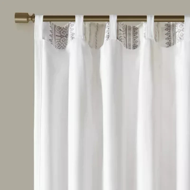 Madison Park Naomi Rod Pocket Back Tab Light-Filtering Single Curtain Panel