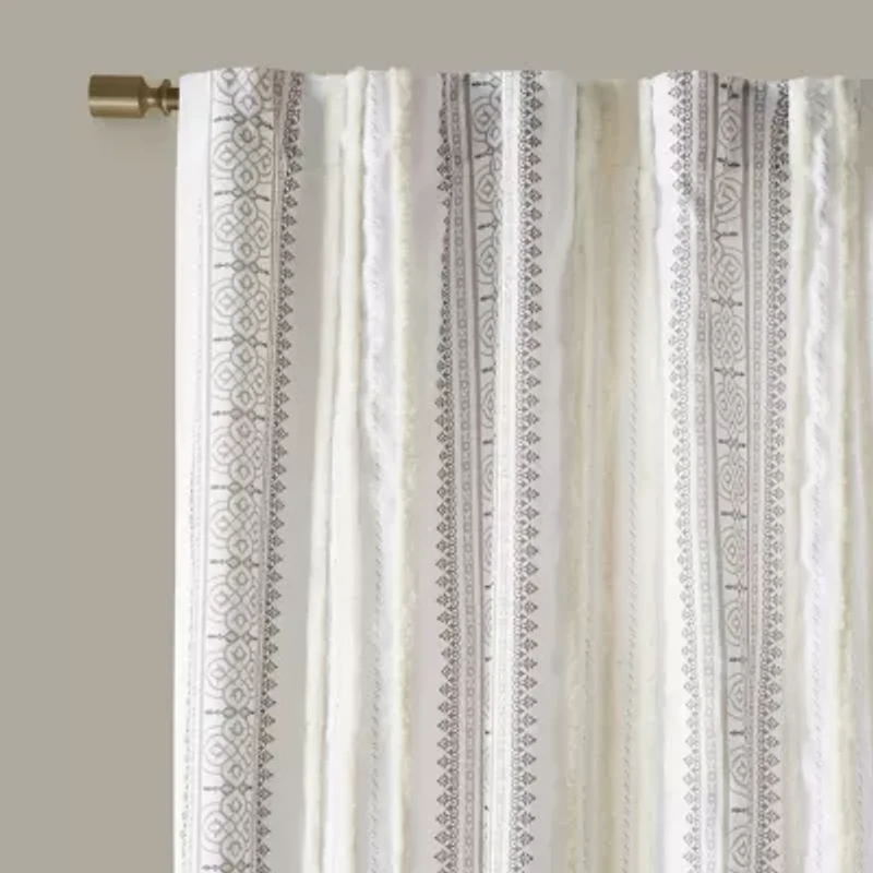 Madison Park Naomi Rod Pocket Back Tab Light-Filtering Single Curtain Panel