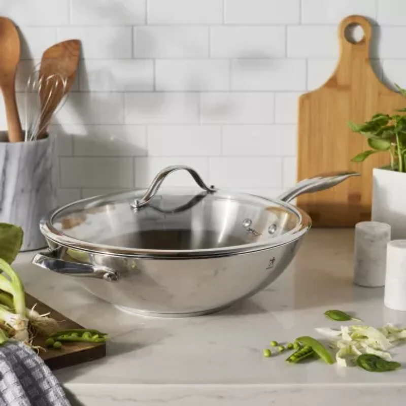 Henckels Aragon Stainless Steel 12.5" Wok with Lid