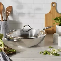 Henckels Aragon Stainless Steel 12.5" Wok with Lid