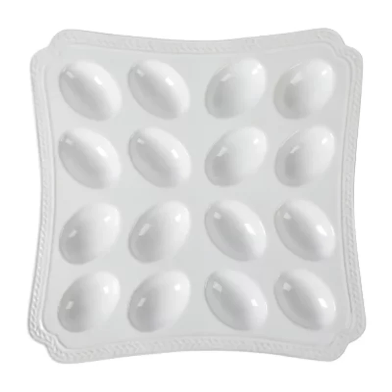 Martha Stewart Square Deviled Egg Stoneware Serving Plate