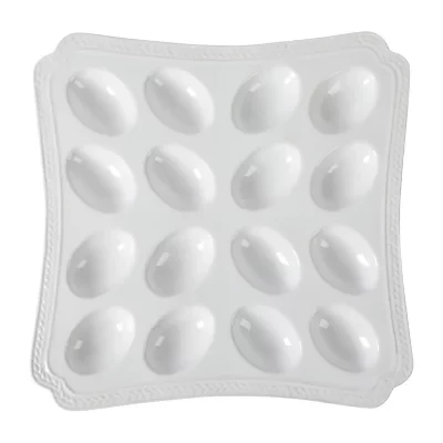 Martha Stewart Square Deviled Egg Stoneware Serving Plate