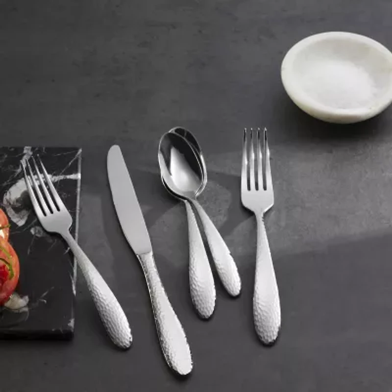 Oneida® Reyna 45-pc. Hammered Flatware Set