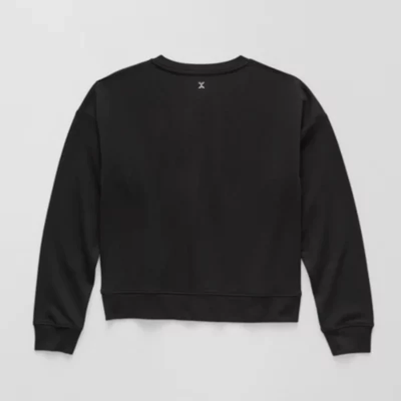 Xersion Super Soft Little & Big Kid Girls Round Neck Fleece Long Sleeve Sweatshirt