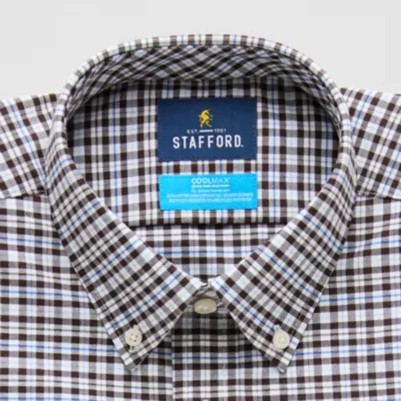 Stafford Coolmax All Season Oxford Mens Slim Fit Long Sleeve Dress Shirt