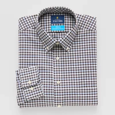 Stafford Coolmax All Season Oxford Mens Slim Fit Long Sleeve Dress Shirt