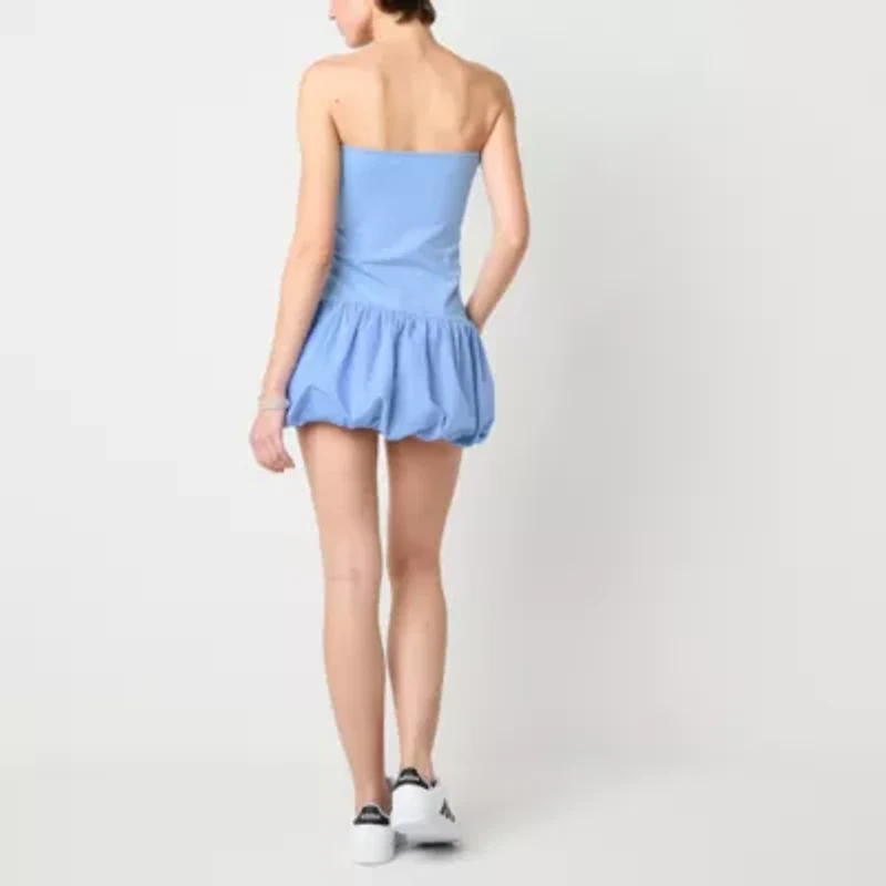 Arizona Bubble Hem Womens Juniors Sleeveless Fit + Flare Dress