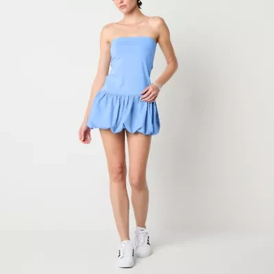 Arizona Bubble Hem Womens Sleeveless Juniors Fit + Flare Dress