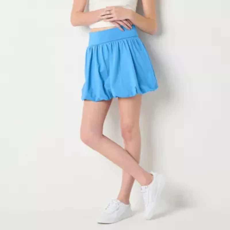 Arizona Bubble Hem Womens Juniors Pleated Skirt
