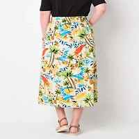 St. John's Bay Womens High Rise Midi Plus A-Line Skirt