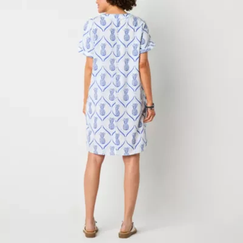 St. John's Bay Womens Short Sleeve Shift Dress