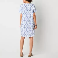 St. John's Bay Womens Short Sleeve Shift Dress