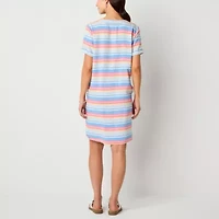 St. John's Bay Womens Short Sleeve Shift Dress