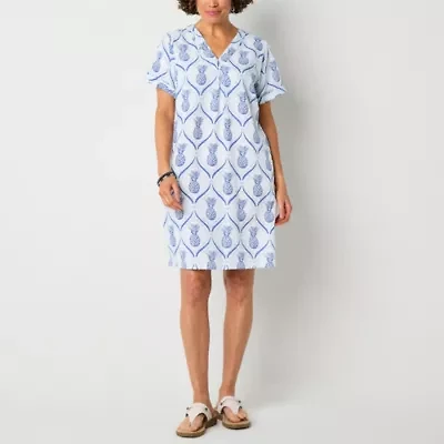 St. John's Bay Womens Short Sleeve Shift Dress