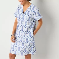 St. John's Bay Womens Short Sleeve Shift Dress