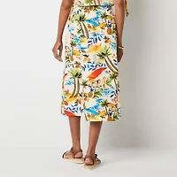 St. John's Bay Womens High Rise Midi A-Line Skirt