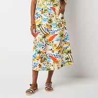 St. John's Bay Womens High Rise Midi A-Line Skirt