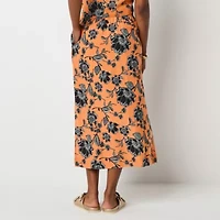 a.n.a Linen Blend Womens Long A-Line Skirt