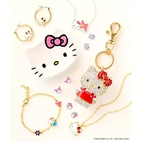 Womens Crystal Pure Silver Over Brass Hello Kitty 2-pc. Jewelry Set