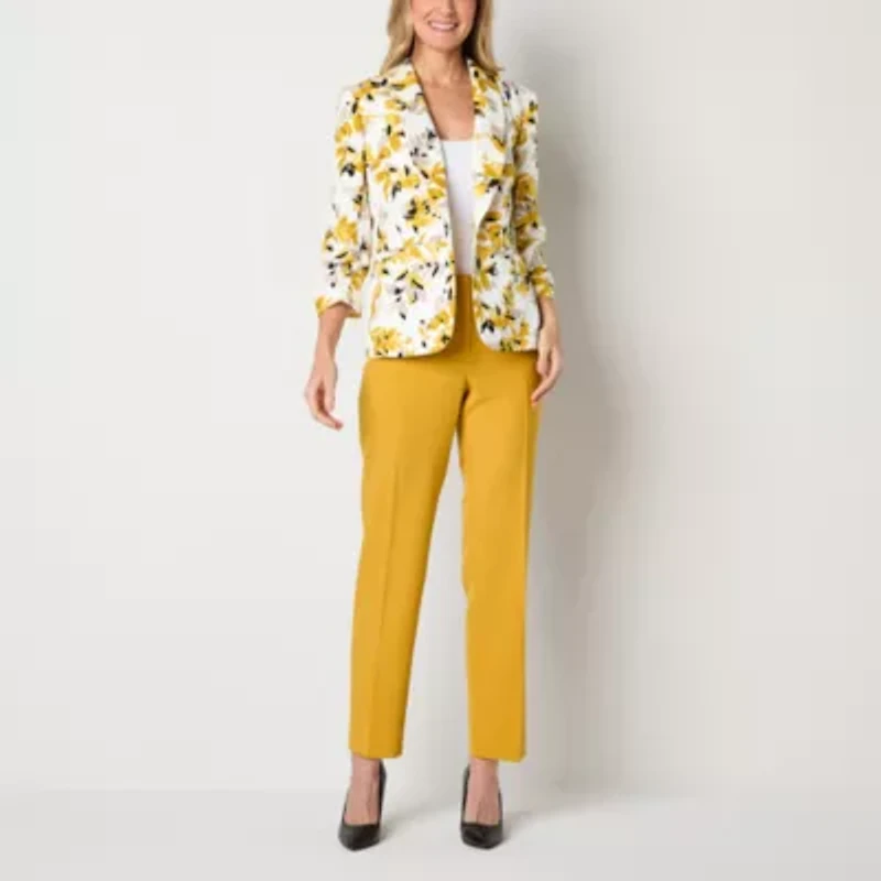 Black Label by Evan-Picone Textured Womens Classic Fit Suit Jacket