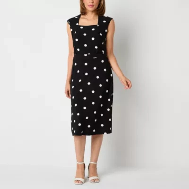 Black Label by Evan-Picone Womens Midi A-Line Skirt
