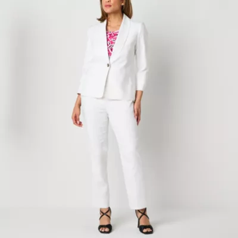 Black Label by Evan-Picone Linen Blend Womens Classic Fit Straight Suit Pant