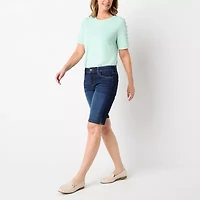 Liz Claiborne Sara Womens 11" Mid Rise Tall Bermuda Short